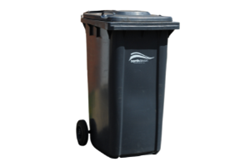 Black wheelie bin